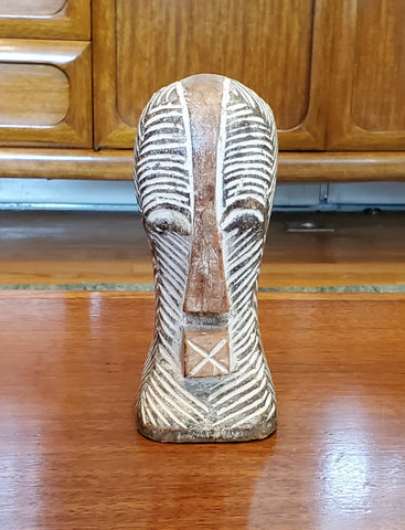 Handmade Carved Wood Mask Sculpture
