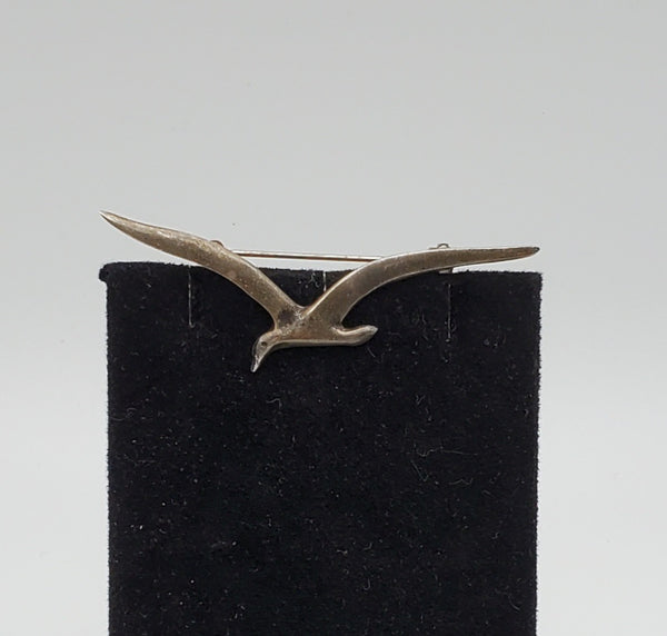 Vintage Sterling Silver Flying Seagull Brooch