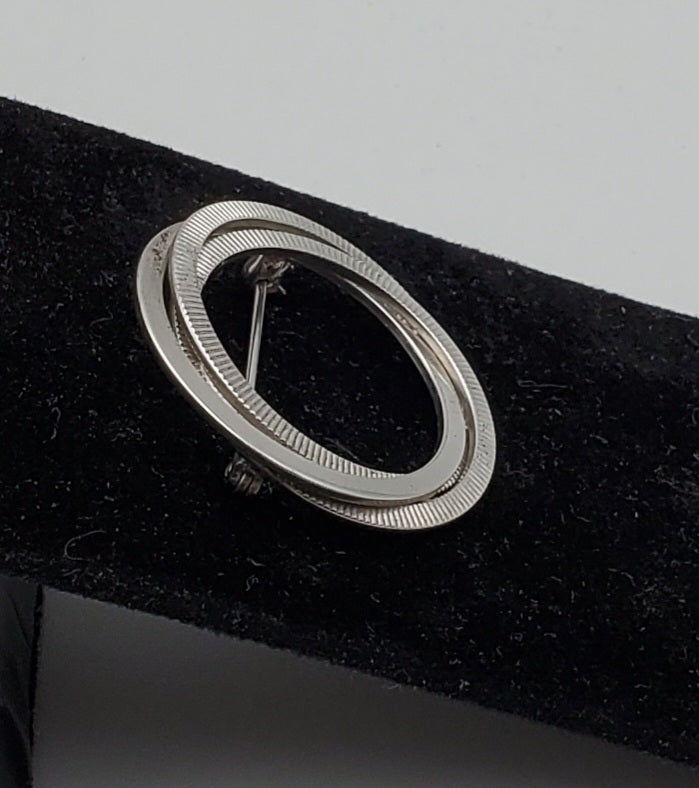 Vintage Triple Hoop Sterling Silver Brooch