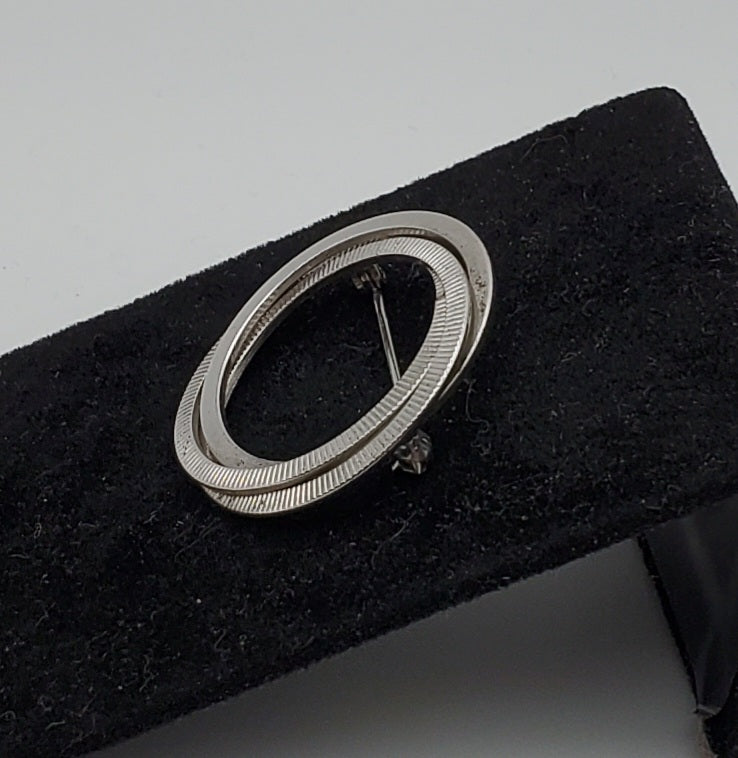 Vintage Triple Hoop Sterling Silver Brooch