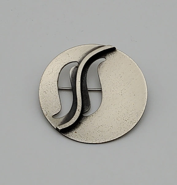 Danecraft - Vintage Modern Design Sterling Silver Brooch