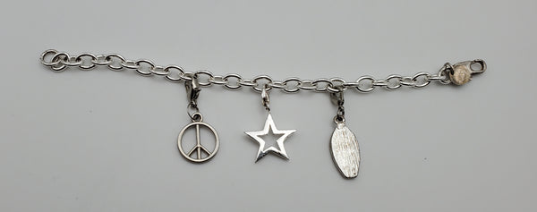 Sterling Silver Charm Bracelet - 6.5"