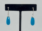 Carved Turquoise Sterling Silver Dangle Earrings
