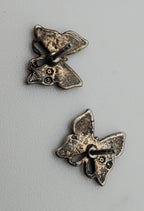 Vintage Blue and Red Crushed Stone Butterfly Stud Earrings