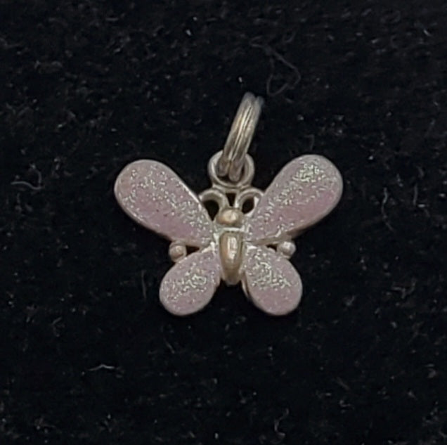 Glittery Sterling Silver Butterfly Charm