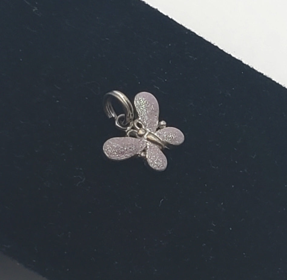 Glittery Sterling Silver Butterfly Charm