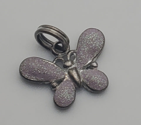 Glittery Sterling Silver Butterfly Charm