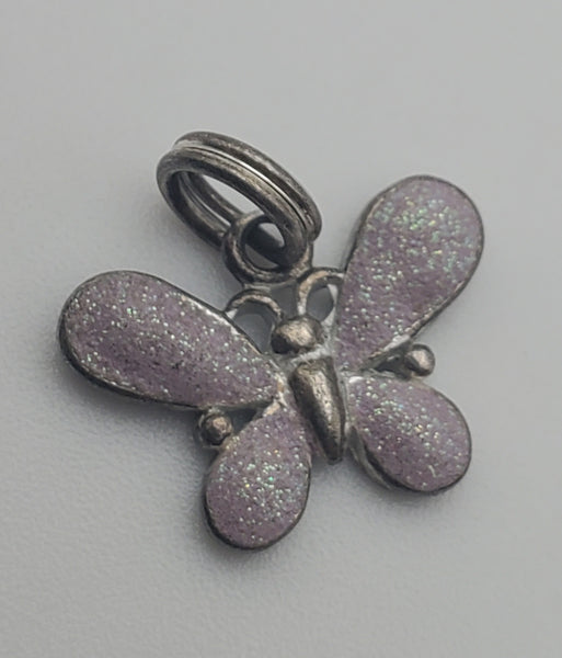 Glittery Sterling Silver Butterfly Charm