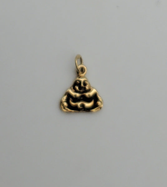 Gold Tone Seated Buddha Sterling Silver Charm