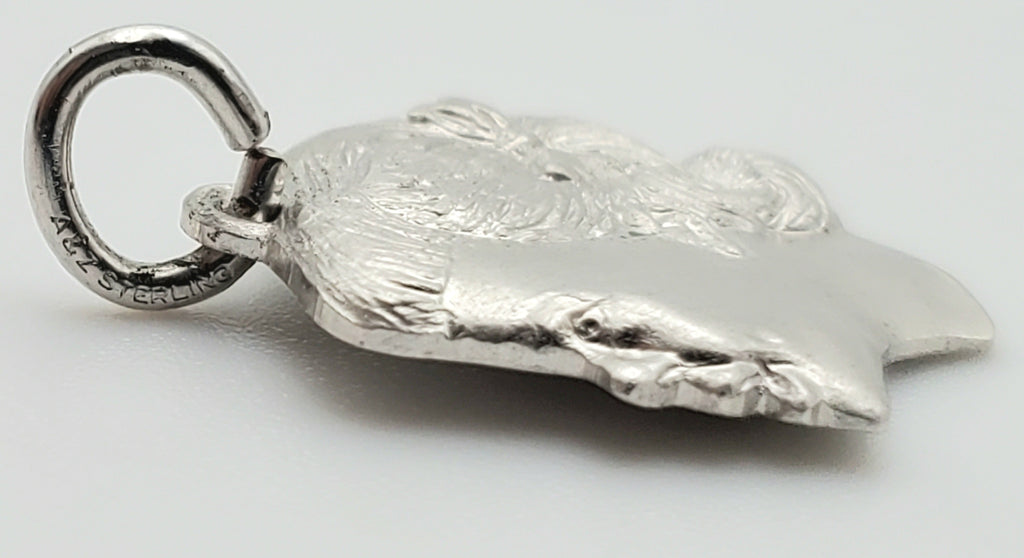 Vintage Young Girl's Profile Sterling Silver Charm