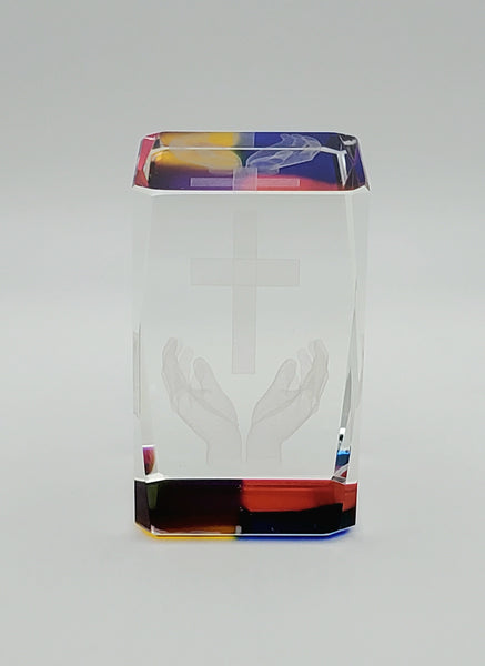 Glass Christian Cross Laser Engraved Glass Art