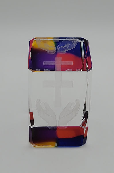 Glass Christian Cross Laser Engraved Glass Art