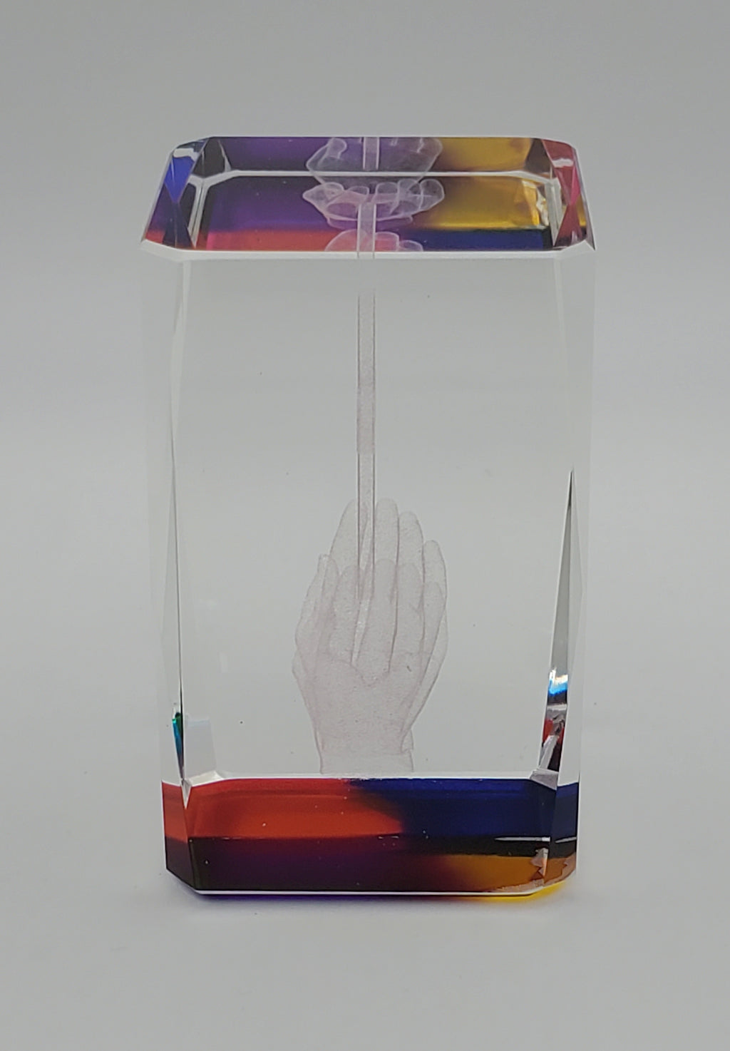Glass Christian Cross Laser Engraved Glass Art