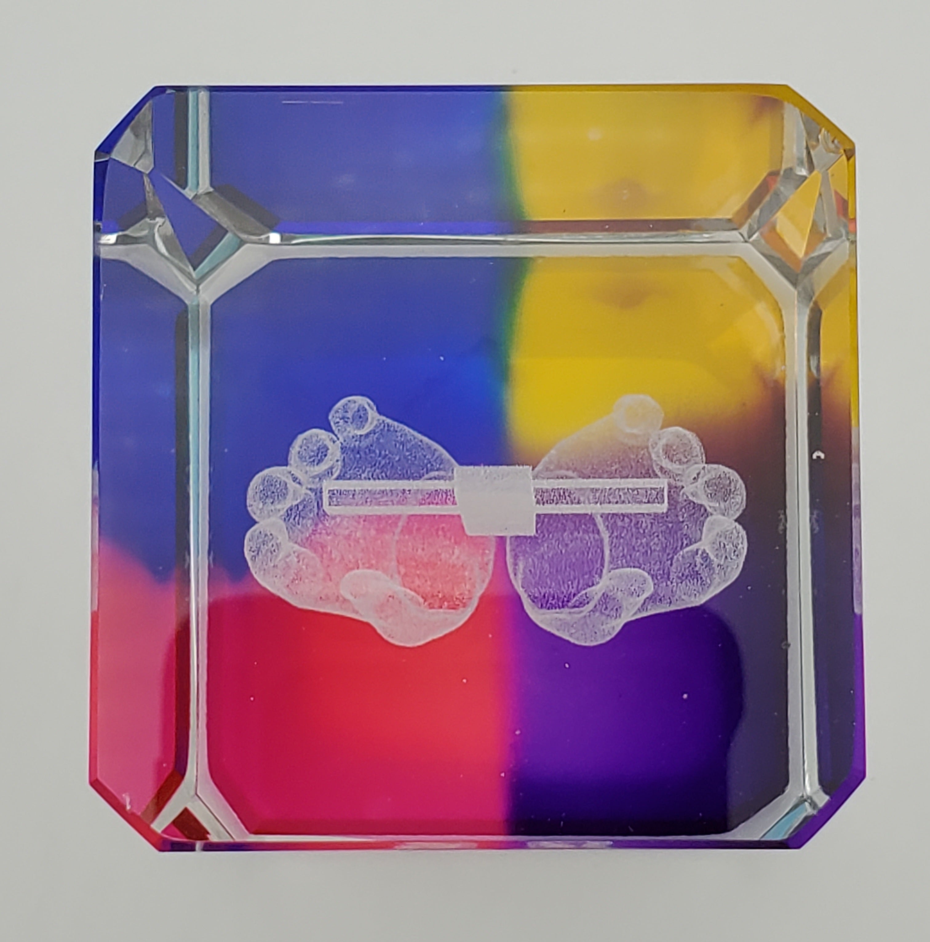Glass Christian Cross Laser Engraved Glass Art