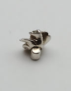 Vintage Hibiscus Silver Threaded Eye Pin Head