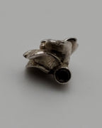 Vintage Hibiscus Silver Threaded Eye Pin Head