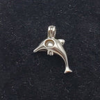 Dolphin with Loose Pearl Hinged Pendant