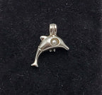 Dolphin with Loose Pearl Hinged Pendant