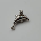 Dolphin with Loose Pearl Hinged Pendant