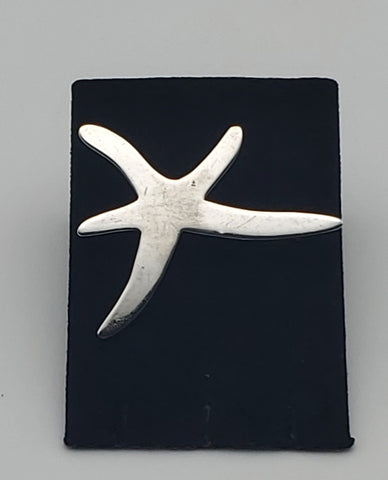 Vintage Sterling Silver Modern Design Starfish Pendant Brooch