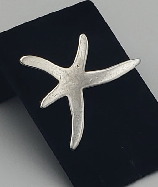 Vintage Sterling Silver Modern Design Starfish Pendant Brooch