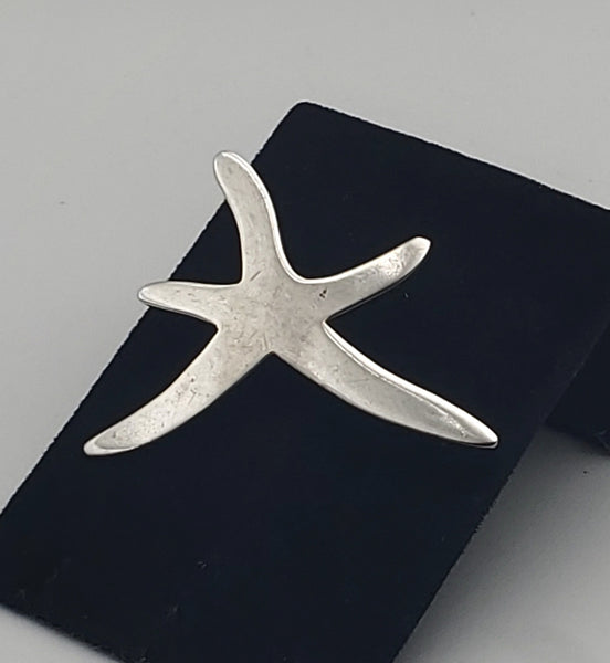 Vintage Sterling Silver Modern Design Starfish Pendant Brooch