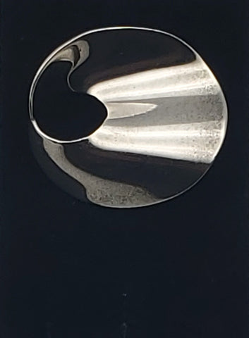 Vintage Sterling Silver Modernist Twisted Hoop Brooch