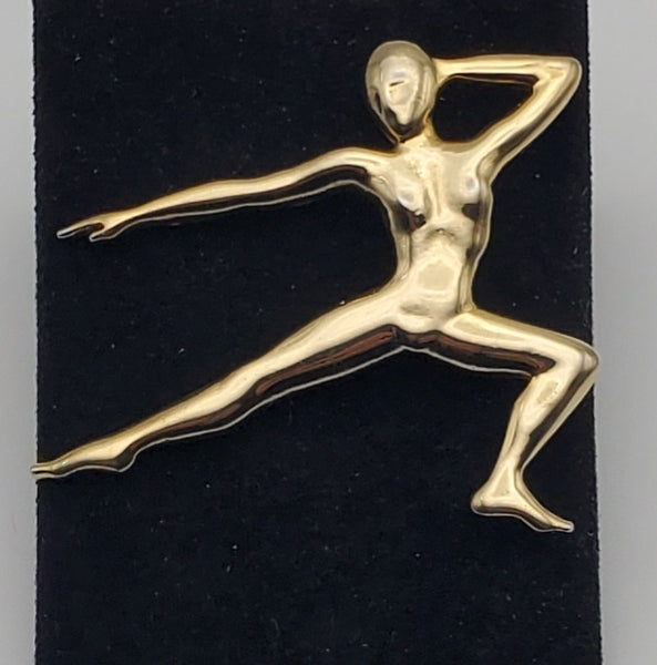 Jonette Jewelry - Vintage Gold Tone Female Dancer Brooch