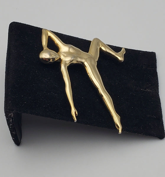 Jonette Jewelry - Vintage Gold Tone Female Dancer Brooch