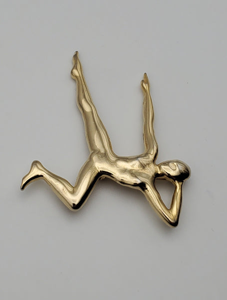 Jonette Jewelry - Vintage Gold Tone Female Dancer Brooch