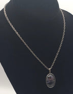 Vintage Butterfly Wing Background Beach Silhouette Pendant Necklace - 16.25"