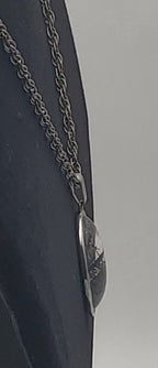 Vintage Butterfly Wing Background Beach Silhouette Pendant Necklace - 16.25"