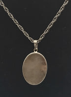 Vintage Butterfly Wing Background Beach Silhouette Pendant Necklace - 16.25"