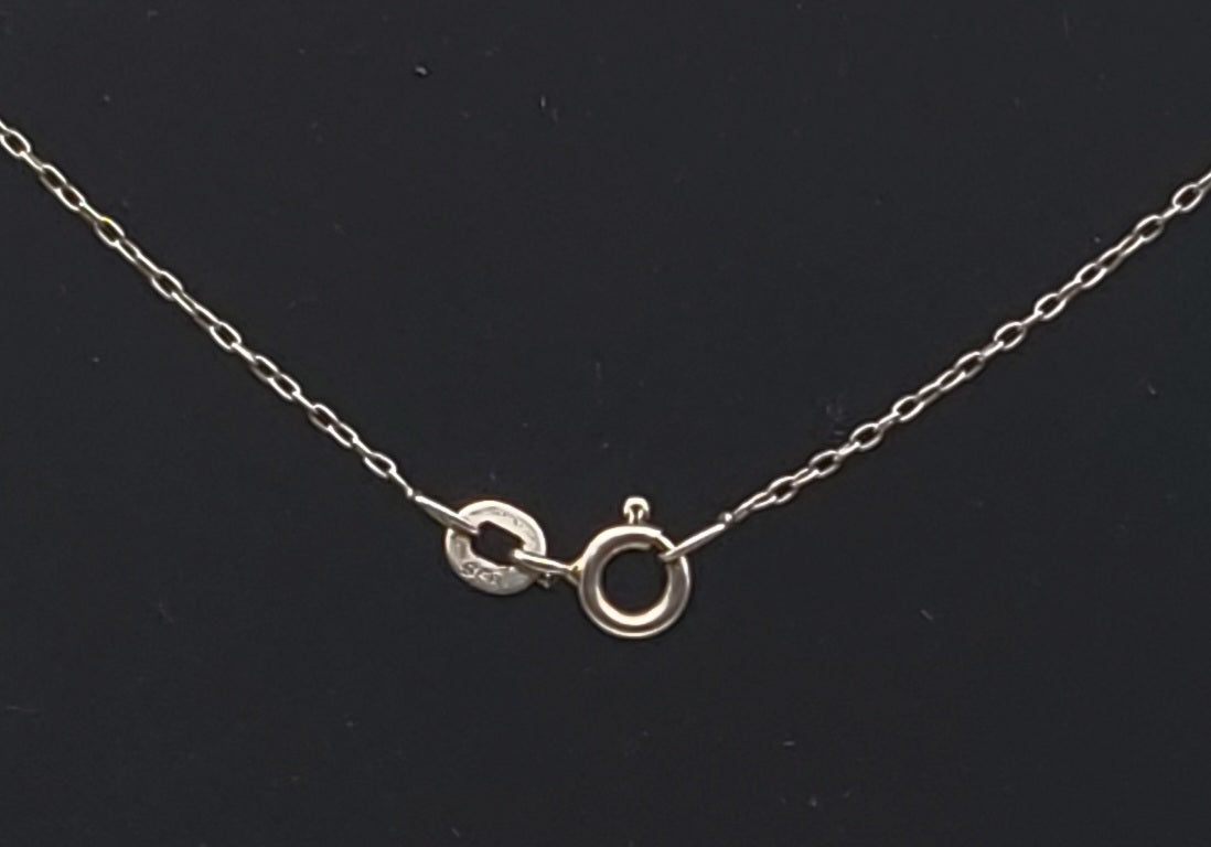 Dolphins Sterling Silver Hoop Pendant on Sterling Silver Chain Necklace - 18.5"