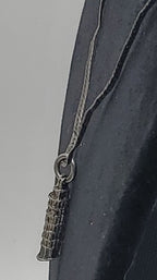 Vintage Leaning Tower of Pisa Pendant on Sterling Silver Chain Necklace - 18.25"