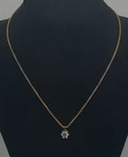 Diamonique Cubic Zirconia Gold Tone Sterling Silver Flower Pendant on Gold Tone Sterling Chain Necklace - 17.75"