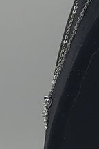 Cubic Zirconia Snowflake Pendant Chain Necklace - 18"