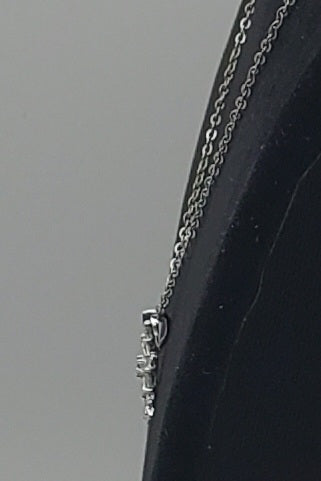 Cubic Zirconia Snowflake Pendant Chain Necklace - 18"
