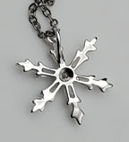 Cubic Zirconia Snowflake Pendant Chain Necklace - 18"