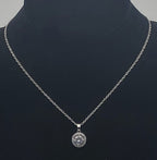 Cubic Zirconia Pendant Chain Necklace - 15.5 + 3.5"