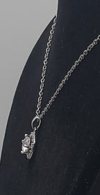 Cubic Zirconia Pendant Chain Necklace - 15.5 + 3.5"