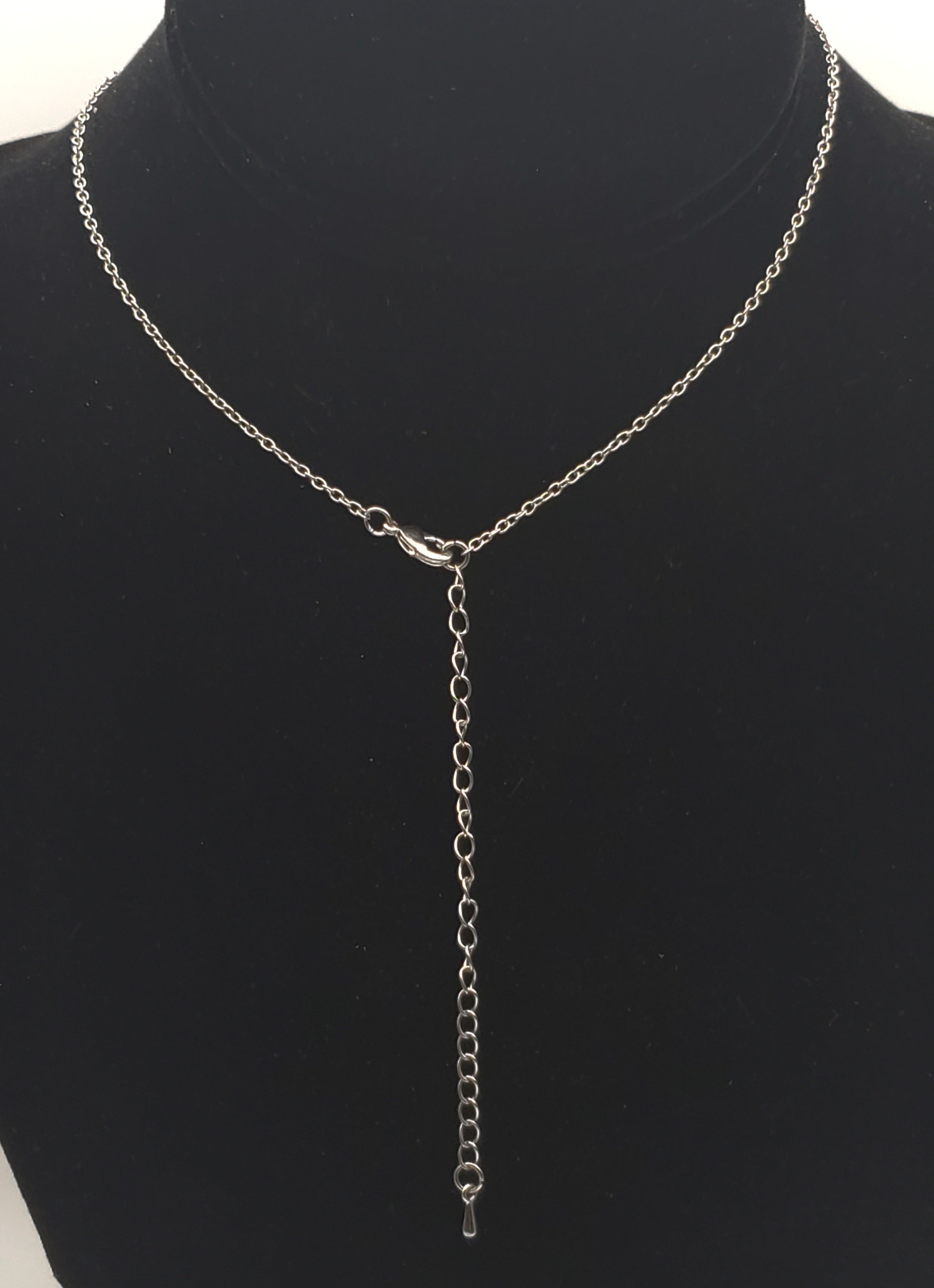 Cubic Zirconia Pendant Chain Necklace - 15.5 + 3.5"