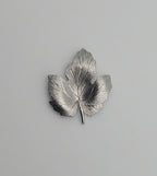 Krementz - Vintage Silver Tone Curled Maple Leaf Brooch