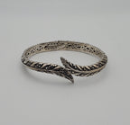 Sarda - Vintage Sterling Silver Filigree Hinged Bangle Bracelet
