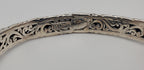 Sarda - Vintage Sterling Silver Filigree Hinged Bangle Bracelet