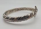 Sarda - Vintage Sterling Silver Filigree Hinged Bangle Bracelet