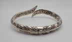Sarda - Vintage Sterling Silver Filigree Hinged Bangle Bracelet