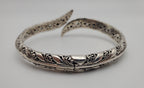 Sarda - Vintage Sterling Silver Filigree Hinged Bangle Bracelet