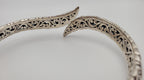 Sarda - Vintage Sterling Silver Filigree Hinged Bangle Bracelet