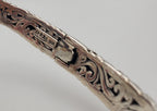 Sarda - Vintage Sterling Silver Filigree Hinged Bangle Bracelet